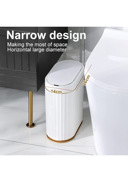 Akıllı Çöp Kutusu Kapasitesi Mutfak Banyo Çöp Kutusu Otomatik Indüksiyon Su Geçirmez Kapaklı Çöp Kutusu USB Kablosu (Yurt Dışından) fırsatları