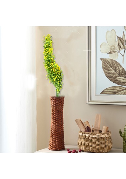 1 Adet Yapay Bitkiler Dekorasyon Duvar Dekoratif Plastik Yapay Rattan Çiçek Dize Otel Parti Ev Düğün Için Sarı (Yurt Dışından) fiyatları