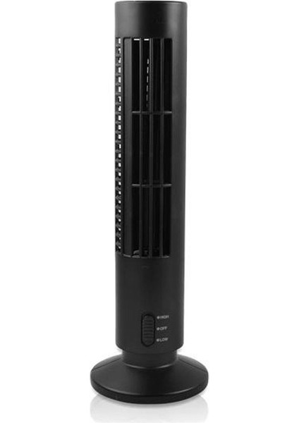 Siyah USB Mini Kule Masa Fanı Serin Soğutma Bilgisayar Dizüstü Ofis (Yurt Dışından)