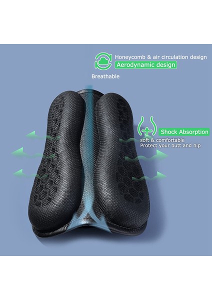 Motosiklet Minderi, 3D Petek Şok Emici Nefes Alabilir Minder Örtüsü ile Motosiklet Jel Pedi Evrensel (Yurt Dışından)
