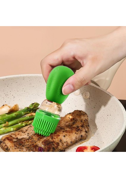 Silikon Fırçalı Yağ Dağıtıcı Barbekü Yağı Sprey Cam Şişe Silikon Barbekü Için 2 Barbekü Aksesuarları Pembe (Yurt Dışından)