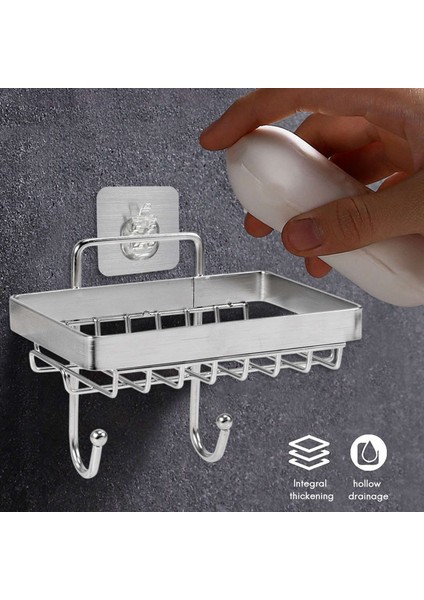 Sünger Kancalı Banyo Için Sabunluk Tutucu, Duvara Monte Duş Için Bar Sabunluk, Sabun Damlalıklı Tepsi Yapıştırıcısı (Yurt Dışından) fırsatları