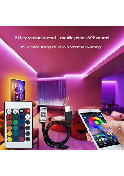 USB LED Işık Denetleyici Esnek Rgb 5V2835 24KEY Denetleyici Işık Su Geçirmez Olmayan Tv Arka Plan Işığı ile (Yurt Dışından) fiyatları