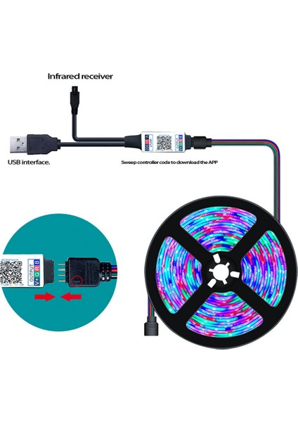 USB LED Işık Denetleyici Esnek Rgb 5V2835 24KEY Denetleyici Işık Su Geçirmez Olmayan Tv Arka Plan Işığı ile (Yurt Dışından) modelleri