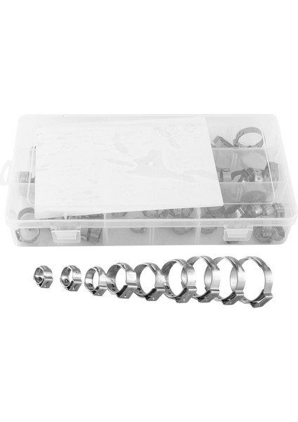 Paslanmaz Çelik Tek Kulaklı Hortum Kelepçesi, 80 Adet 6-23.6mm Sıkma Hortum Kelepçesi Çeşitler Kiti Kulak Kademesiz Cinch Halkaları Sıkma Tutam (1/4 Inç - 15/16 Inç) (Yurt Dışından) fiyatları
