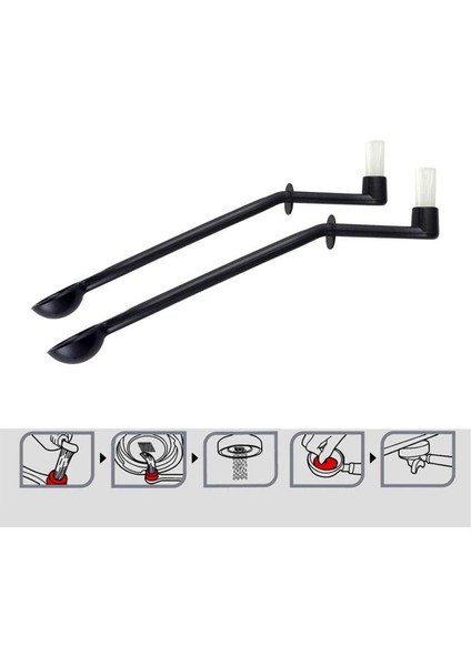 Kahve Makinesi Fırça Temizleyici Naylon Espresso Makinesi Fırçası Kahve Temizleme Aracı Kahve Aracı Ev Için Kaşıkla (4 Paket) (Yurt Dışından)