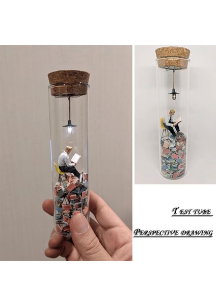 Test Tüpü Perspektif Çizim, Gece Işığı ile Soyut Sanat Heykelcik Cam Heykeller, Ev Dekoratif 1 Adet (Yurt Dışından)