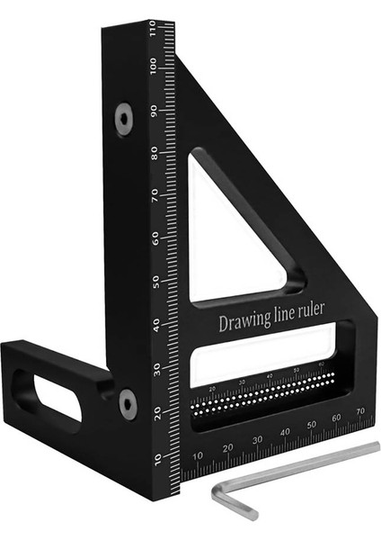 Ağaç Işleme Kare Iletki Gönye Üçgen Cetvel Yüksek Hassasiyetli Düzeni Ölçme Aracı Mühendis Marangoz Siyah (Yurt Dışından) fiyatları