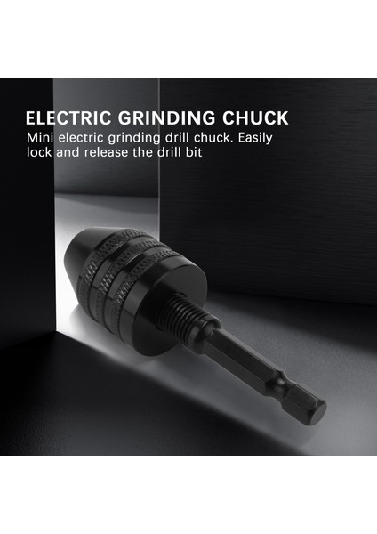 0.3-8mm 1/4 Inç Anahtarsız Matkap Chuck Tornavida Darbeli Sürücü Adaptörü Hex Matkap Öğütücü Hızlı Değişim Adaptörü Dönüştürme - Siyah (Yurt Dışından)