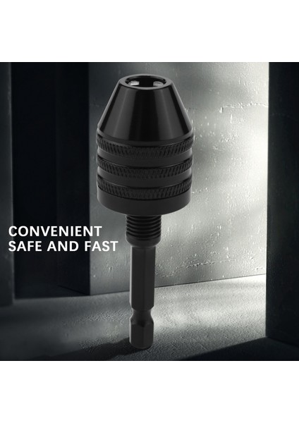 0.3-8mm 1/4 Inç Anahtarsız Matkap Chuck Tornavida Darbeli Sürücü Adaptörü Hex Matkap Öğütücü Hızlı Değişim Adaptörü Dönüştürme - Siyah (Yurt Dışından)