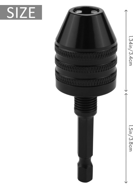 0.3-8mm 1/4 Inç Anahtarsız Matkap Chuck Tornavida Darbeli Sürücü Adaptörü Hex Matkap Öğütücü Hızlı Değişim Adaptörü Dönüştürme - Siyah (Yurt Dışından)