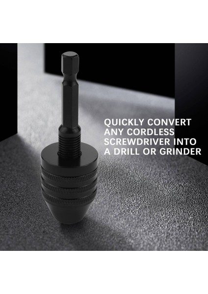0.3-8mm 1/4 Inç Anahtarsız Matkap Chuck Tornavida Darbeli Sürücü Adaptörü Hex Matkap Öğütücü Hızlı Değişim Adaptörü Dönüştürme - Siyah (Yurt Dışından)