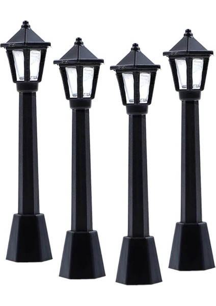 4 Adet Sokak Direk Işıkları Modeli Demiryolu Tren Sokak Lambası Işıkları Minyatür Köy Yolu Fener Sonrası Dıy Için (Yurt Dışından)