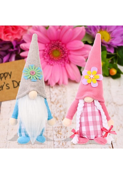 Bahar Çiçekleri Gnome Yüzü Olmayan Bebek Anneler Günü Cüceler Anne Ev Dekor Süsler, B (Yurt Dışından) modelleri