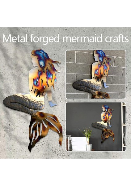 Deniz Kızı Metal Dekorasyon Vintages Ev Iç Mekan Dış Mekan Duvar Sanatı Dekorasyonu (Yurt Dışından) modelleri