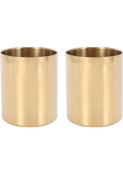 Parça Kalem Bardak Tutucu Kalem Pot Makyaj Fırçaları Tutucu Masası Kırtasiye Organizatör Paslanmaz Çelik (Altın) (Yurt Dışından)