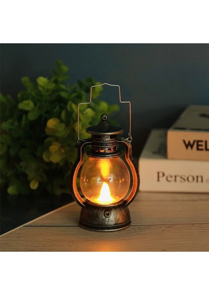 12 Adet Mini Fener Dekoratif LED Mum Vintage Fener Asılı Mum Fenerler Kumandalı Fener Bakır (Yurt Dışından)