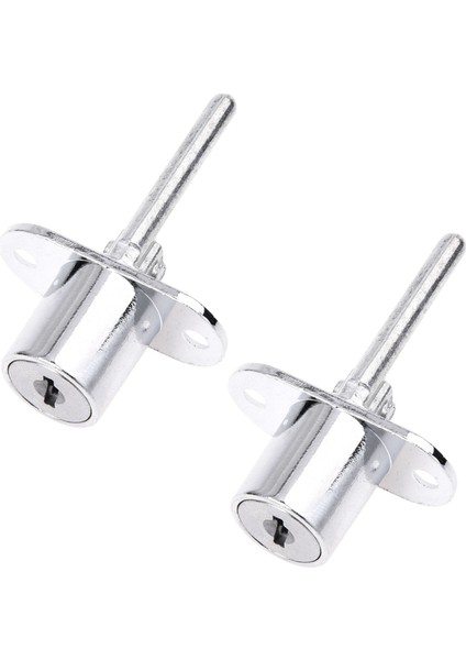 2 Adet 19MM Silindir Kafası Çapı Gümüş Ton Metal Çekmece Piston Kilidi 2 Tuşlu (Yurt Dışından)