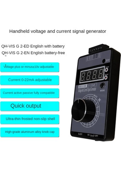 Elde Taşınabilir Pozitif ve Negatif Gerilim 0-10V5V + Akım 0-4-20MA Sinyal Jeneratörü Analog Kaynak Kalibratörü Şarj Edilebilir (Yurt Dışından)