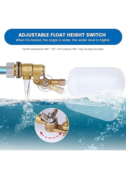 1/2 Inç Şamandıra Valfı, Gölet Şamandıra Valfı Kapatma Otomatik Doldurma Için Su Şamandıra Valfı, Hayvancılık Tankları, Akvaryumlar Için (Yurt Dışından) fiyatları