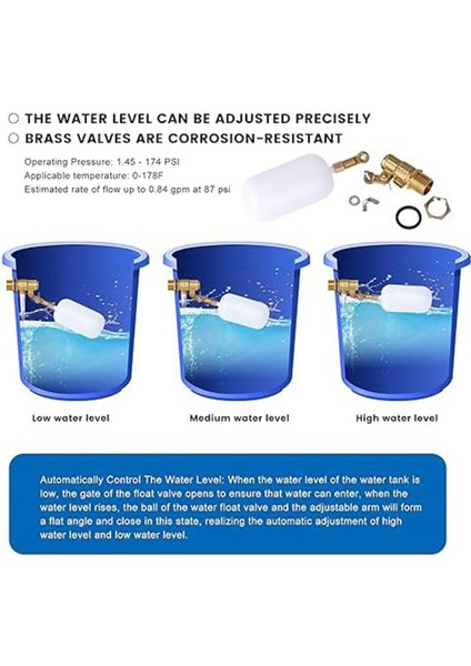 1/2 Inç Şamandıra Valfı, Gölet Şamandıra Valfı Kapatma Otomatik Doldurma Için Su Şamandıra Valfı, Hayvancılık Tankları, Akvaryumlar Için (Yurt Dışından) modelleri