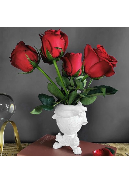 Retro Vazolar Masaüstü Kalp Vazo Ev Dekor Oturma Odası Retro Çiçek El Sanatları Reçine Sanat Vazolar, Beyaz (Yurt Dışından) fırsatları