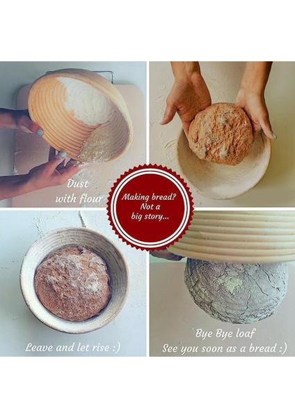 Yuvarlak Mayalama Sepeti, Kolay Pişirilebilen Ekmek, Ekmek Fermantasyonu, Yıkanabilir Bezli Ekmek Sepeti (Yurt Dışından) modelleri