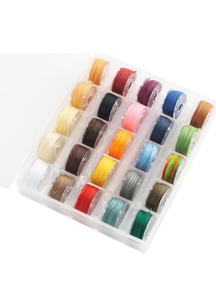 25 Renk/balmumu Iplik Polyester Iplik Mumlu Iplik Kutu Seti Dokuma Bilezik Deri El Sanatları Dikiş Dıy 0.45 0.55 0.65MM (Yurt Dışından) fiyatları