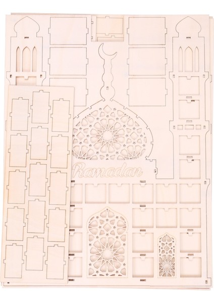 Eid Mubarak Geri Sayım Takvimi Dıy Ahşap Ramazan Dekorasyon Ahşap Küçük Şeker Hediye Çekmece Ev Partisi Dekorasyon Için 2 (Yurt Dışından)