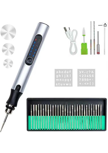 Elektrikli Gravür Kalemi USB Şarj Edilebilir Akülü Gravür Makinesi, Takı Ahşap Taş Için Taşınabilir Dıy Gravür Makinesi (Yurt Dışından)