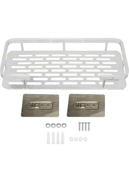 Banyo Aksesuarları Raf Yapışkanlı Emme Matkapsız Alüminyum Duvara Montaj Köşesi 30X13X5.5CM Gümüş (Yurt Dışından) fiyatları