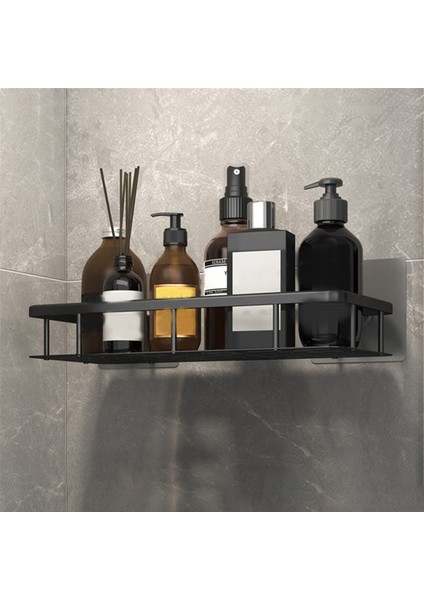 Banyo Aksesuarları Raf Yapışkanlı Emme Matkapsız Alüminyum Duvara Montaj Köşesi 30X13X5.5CM Gümüş (Yurt Dışından) modelleri