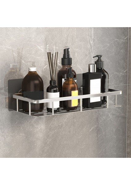 Banyo Aksesuarları Raf Yapışkanlı Emme Matkapsız Alüminyum Duvara Montaj Köşesi 30X13X5.5CM Gümüş (Yurt Dışından) fırsatları