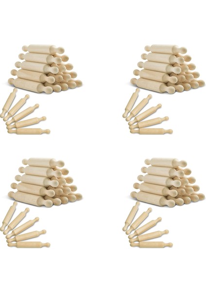 60 Parça Ahşap Mini Oklava 6 Inç Uzun Mutfak Pişirme Oklava Küçük Ahşap Hamur Açma Makinesi Çocuklar Için Fondan (Yurt Dışından)