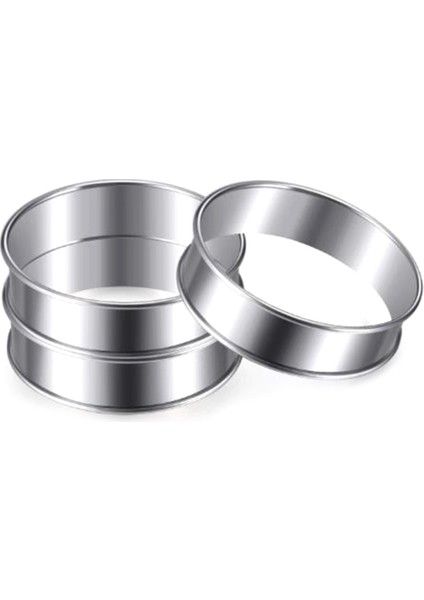 10 Adet Çift Haddelenmiş Tart Yüzükler Paslanmaz Çelik Muffin Yüzükler Crumpet Yüzükler Yuvarlak Tart Yüzükler Ev Yemekleri Için (Yurt Dışından)