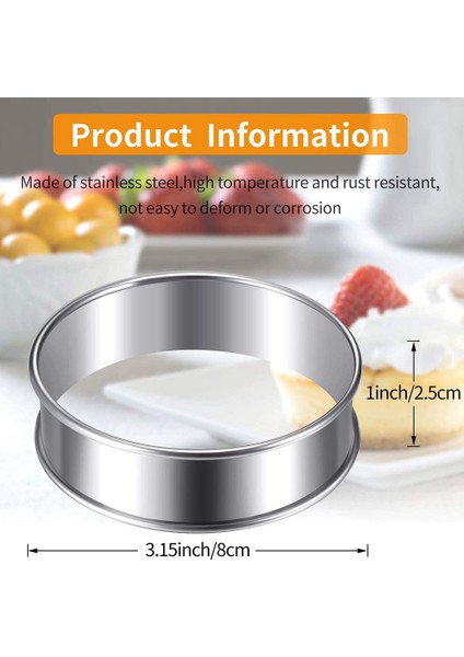 10 Adet Çift Haddelenmiş Tart Yüzükler Paslanmaz Çelik Muffin Yüzükler Crumpet Yüzükler Yuvarlak Tart Yüzükler Ev Yemekleri Için (Yurt Dışından) fiyatları