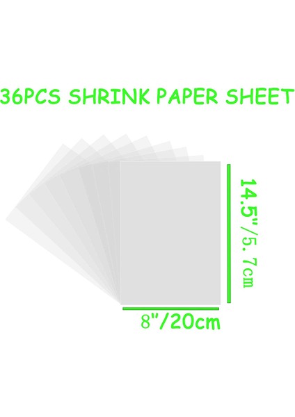 36 Adet Shrink Plastik Levhalar, Shrink Dink Levhalar, Shrink Film Levhaları Dıy Süsler Craft Için Boş Kağıt (Yurt Dışından)