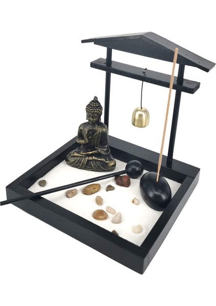 Masaüstü Kum Bahçesi Meditasyon Buda Heykeli, Ev Ofis Dekoru Için Mini Kum Tepsisi Seti (Yurt Dışından) fiyatları
