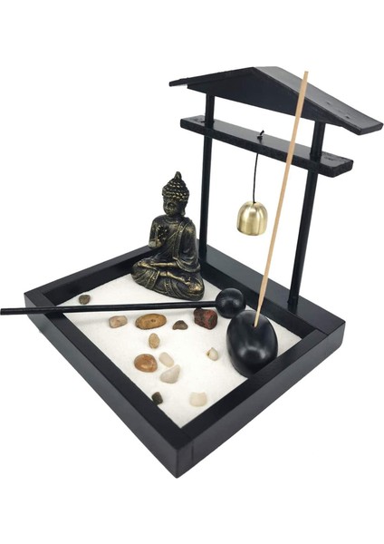 Masaüstü Kum Bahçesi Meditasyon Buda Heykeli, Ev Ofis Dekoru Için Mini Kum Tepsisi Seti (Yurt Dışından) modelleri