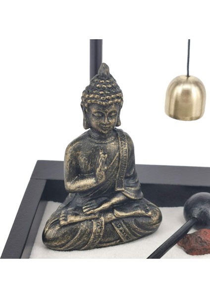 Masaüstü Kum Bahçesi Meditasyon Buda Heykeli, Ev Ofis Dekoru Için Mini Kum Tepsisi Seti (Yurt Dışından) fırsatları