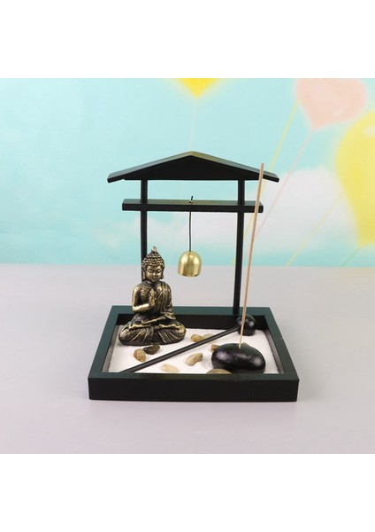 Masaüstü Kum Bahçesi Meditasyon Buda Heykeli, Ev Ofis Dekoru Için Mini Kum Tepsisi Seti (Yurt Dışından) indirimleri