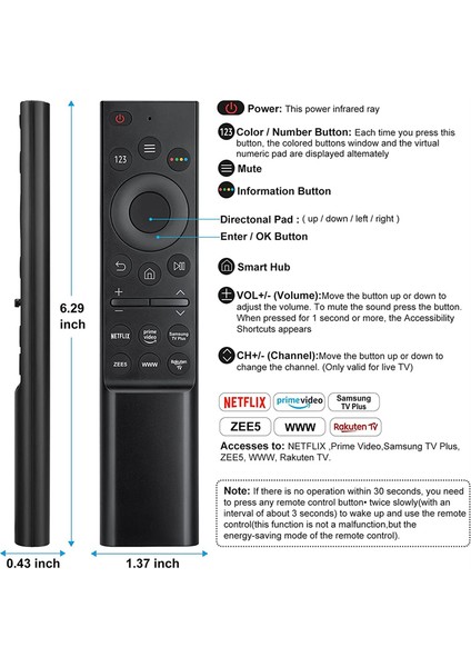 Smart Tv Uzaktan Kumandası Için Niversal, Prime Video, Tv Plus ile Kızılötesi Uzaktan Kumanda (Yurt Dışından) indirimleri