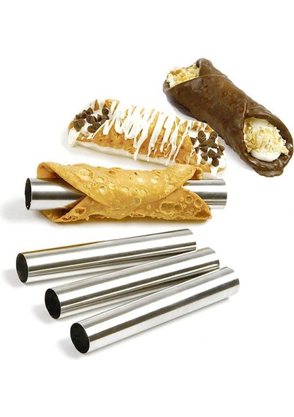 19 Adet Cannoli Tüpler Formları Seti Paslanmaz Çelik Yapışmaz Krem Boynuz Danimarka Pasta Kalıbı Kabuk Kremalı Rulo (Yurt Dışından)