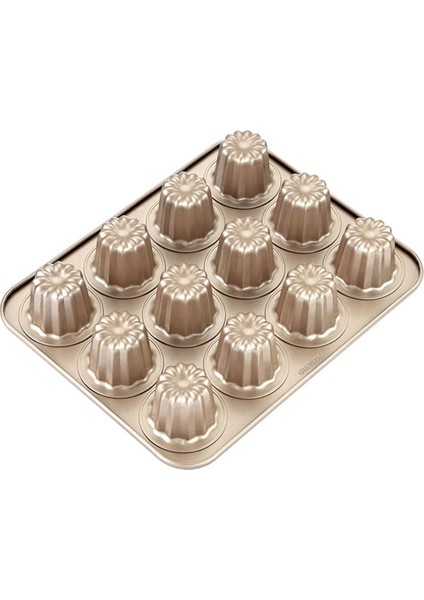 2x Canele Kalıp Kek Tavası, Fırın Pişirme Için 12 Gözlü Yapışmaz Cannele Muffin Bakeware Cupcake Tavası (Şampanya Altın) (Yurt Dışından) indirimleri