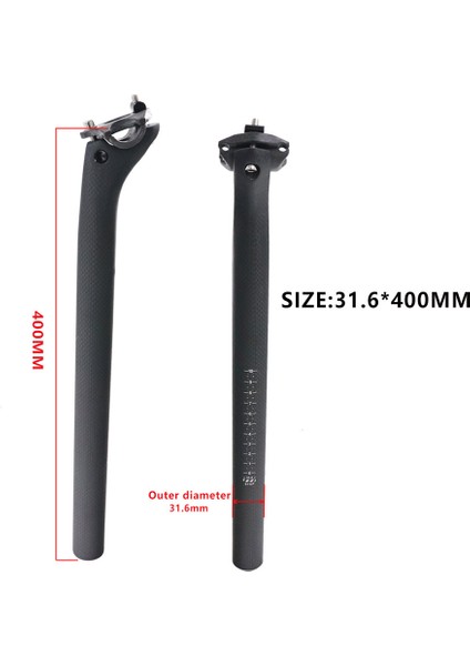 Dağ Bisikleti Karbon Seatpost 31.6 x 400MM Ofset 20MM Yol Bisikleti Seatpost Karbon Fiber Seatpost (Yurt Dışından)