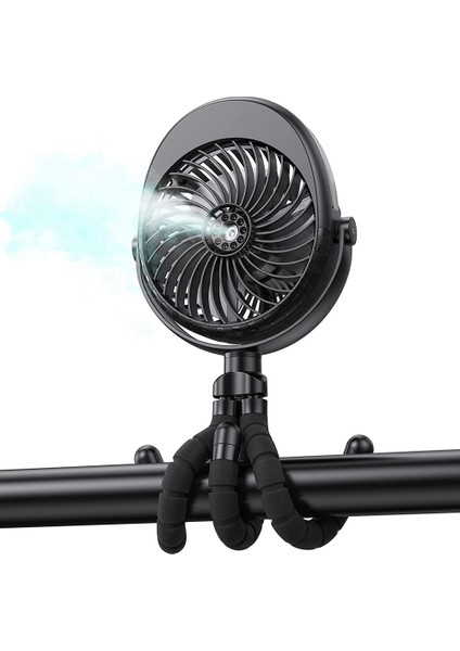 Bebek Arabası Için Sisleme Fanı, Esnek Tripodlarla Kumandalı Klipsli Fan - Bebek Için Şarj Edilebilir Taşınabilir Fan (Yurt Dışından)