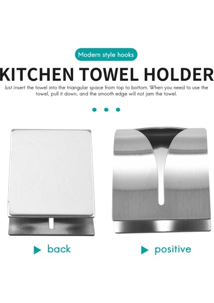 4 Parça Kendinden Yapışkanlı Havlu Kanca Tutucu, Paslanmaz Çelik Mutfak Bulaşık Havlu Kanca Duvara Montaj Sondajsız (Yurt Dışından) indirimleri