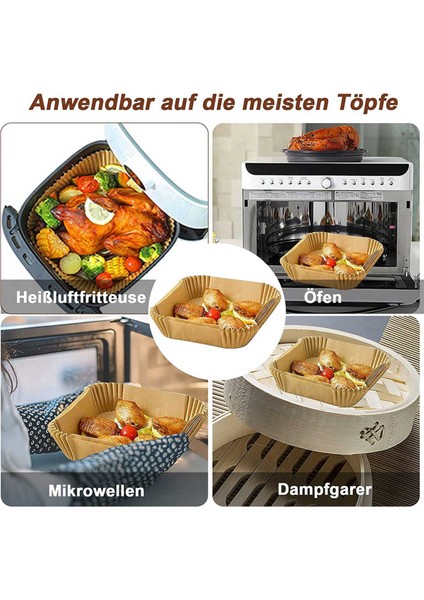 Sıcak Hava Fritözü Için Pişirme Kağıdı Kare (20 Cm), 200'LÜ Paket Airfryer Pişirme Kağıdı Tek Kullanımlık Yapışmaz Kağıt Suya Dayanıklı (Yurt Dışından) indirimleri