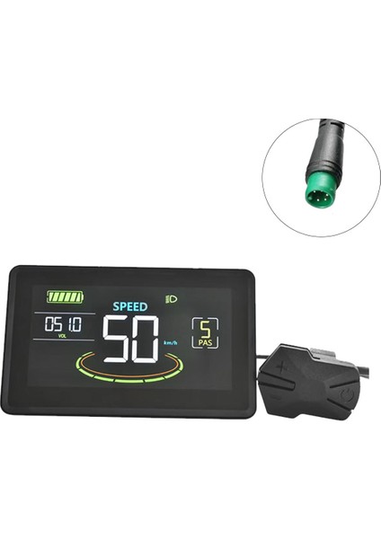 H6C Elektrikli Bisiklet LCD Ekran Ölçer 24V-60V E Scooter LCD Panel Renkli Ekran Elektrikli Bisiklet Için USB Uart ile (5pın) (Yurt Dışından)