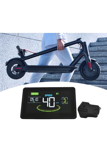 H6C Elektrikli Bisiklet LCD Ekran Ölçer 24V-60V E Scooter LCD Panel Renkli Ekran Elektrikli Bisiklet Için USB Uart ile (5pın) (Yurt Dışından)